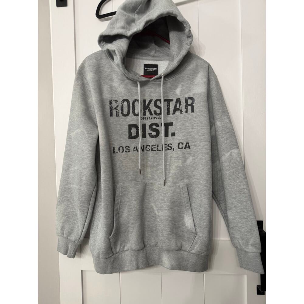 Rockstar Original Dist. hoodie in heather grey size L tik tok instagram viral
